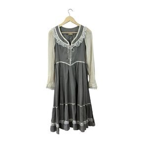 Vintage Gunne Sax By Jessica X-Small ? Dress Fit Flare Prairie Midi Womens
